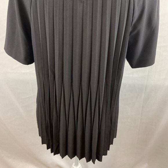 Kate Spade Pleated Crepe Top L Rose-Colored Glasses Black Short Sleeve New NWT - Picture 9 of 10